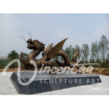 Escultura de dragón de bronce de alta calidad escultura de dragón chino
